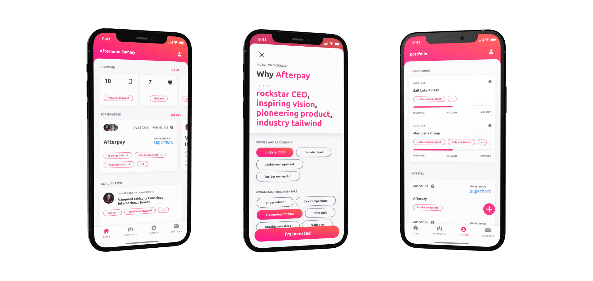 A prototype of the investing framework
